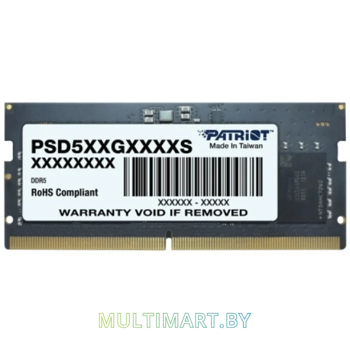 Оперативная память Patriot Signature Line 16GB DDR5 SODIMM PC5-41600 (PSD516G520081S)